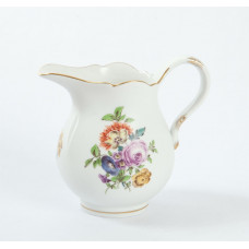 Milchkännchen, Bukett, alte Manier, bunt mit Kupferfarben, Goldrand, V 0,15 l