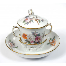 Tasse m.D.m.U., FF-Blumenmalerei 