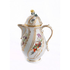 Gießer m.Deckel, Blumen- u. Fruchtmalerei, alte Manier, bunt mit Kupferfarben, 0,25 l