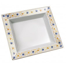 Vide-poche groß, Goldblütenranke mit farbigen Blüten, 21 x 18,5 cm