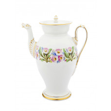 Kaffeekanne, Blumenkranz mit Tausendschönchen und Vergißmeinnicht, bunt, Goldrand, 1 l