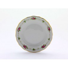 Teller, Rosenkranz, bunt, Goldrand, ø 20 cm