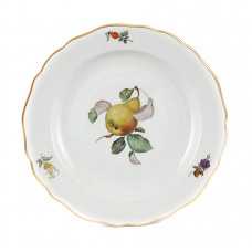 Teller, Fruchtmalerei, leicht, bunt, Goldrand, ø 18 cm
