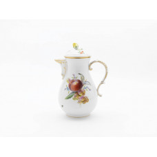 Kaffeekanne, Fruchtmalerei, bunt, Goldrand, V 1,20 l