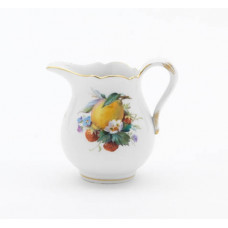 Milchkännchen, Fruchtmalerei, bunt, Goldrand, V 0,12 l