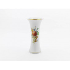 Vase, Fruchtmalerei, bunt, Goldrand, H 25 cm