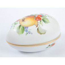 Dose, Fruchtmalerei, bunt, Goldrand, 12x8 cm