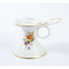 Leuchter, Fruchtmalerei, bunt, Goldrand, H 7 cm