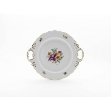 Platte m.H., Fruchtmalerei, bunt, Goldrand, L 30 cm