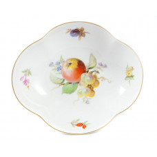 Sch&auml;lchen, Fruchtmalerei, bunt, Goldrand, L 14 cm