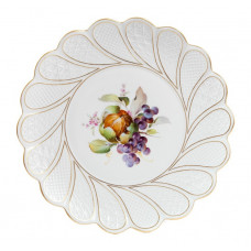 Schale, Fruchtmalerei, bunt, Goldrand, ø 29 cm