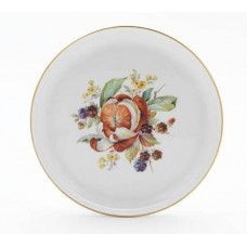 Wandschale, Fruchtmalerei, bunt, Goldrand,