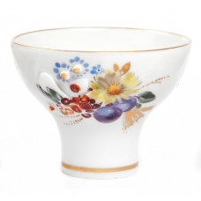 Becher, Früchte am Goldvorhang, bunt, Goldrand