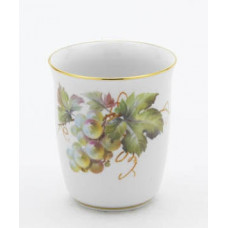 Becher, Naturalistische Fruchtmalerei, bunt, Wein, Goldrand, 0,2 l