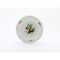 Teller, Gemüsemalerei, reich, bunt, Goldrand, ø 18 cm