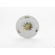 Teller m.H., Gemüsemalerei, reich, bunt, Goldrand, ø 25 cm