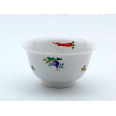 Müslischale, Gemüsemalerei, naturalistisch, gestreut, bunt, weißer Rand, L 16 cm