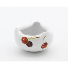 Kugelschale, Naturalistische Fruchtmalerei, Kirschen, weißer Rand