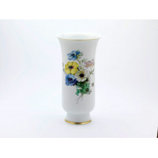 Vase, Blume naturalistisch, ohne Schmetterling, Goldfaden bzw.Goldreifen, H 34,5 cm