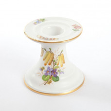 Leuchter, Blume naturalistisch, bunt, mit Schmetterling, Goldrand, H 7 cm