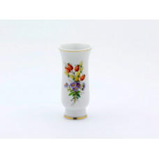 Vase, Blume naturalistisch, m.Schmetterling, Sondersignet, Golddekoration, H 14 cm