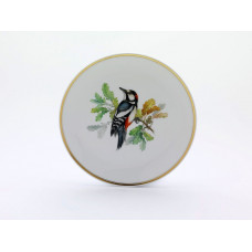 Wandschale, Vogel- und Insektenmalerei, leicht, bunt, Goldfaden stark und schwach,