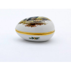 Dose, Wildmalerei nach Ridinger, bunt, Goldrand, H 7 cm