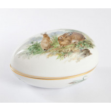 Dose, Wildmalerei nach Ridinger, bunt, Goldrand, 12x8 cm