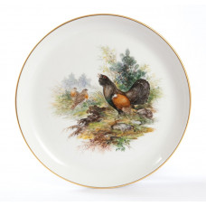 Wandschale, Wildmalerei nach Ridinger, bunt, Goldrand,