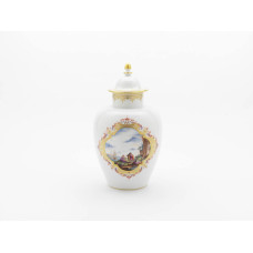 Vase, Seeprospektmalerei,bunt,Goldschild Nr.76a,mit rot u.purpur,Goldk.Nr.27, H 33 cm