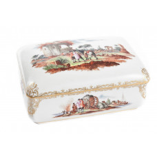 Dose, Süditalien.Landschafts-u.Figurenmal.,bunt,Goldkte.Nr.113,Goldrand, 12,5x8,5 cm