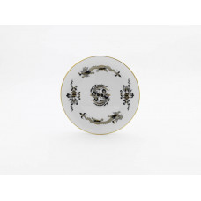 Teller, Reicher Drache, schwarz, goldschattiert, Goldrand, ø 20 cm