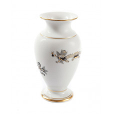 Vase, Reicher Drache, schwarz, goldschattiert, Goldrand, H 13 cm