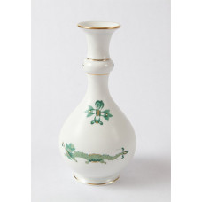 Vase, Reicher Drache, grün, goldschattiert, Goldrand, H 16 cm