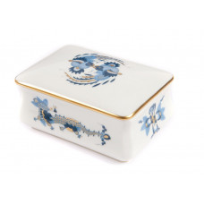 Dose, Reicher Drache, grün, goldschattiert, Goldrand, 7,5x5,5 cm