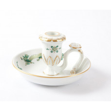 Leuchter, Reicher Drache, grün, goldschattiert, Goldrand, H 7 cm