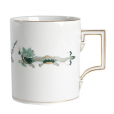 Kaffeebecher, Reicher Drache, grün, goldschattiert, Goldrand, V 0,25 l