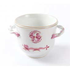 Blumentopf, Reicher Drache, purpur, goldschattiert, Goldrand, H 11 cm