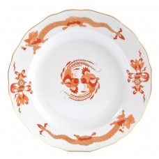 Teller m.H., Reicher Drache, rot, goldschattiert, Goldrand, ø 25 cm