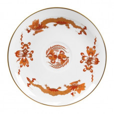 Untertasse zu 11582, Reicher Drache, rot, goldschattiert, Goldrand