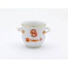 Blumentopf, Reicher Drache, rot, goldschattiert, Goldrand, H 11 cm