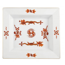 Vide-poche groß, Reicher Drache, rot, goldschattiert, Goldrand, 21 x 18,5 cm