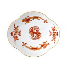 Sch&auml;lchen, Reicher Drache, rot, goldschattiert, Goldrand, L 14 cm