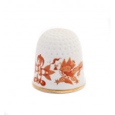 Fingerhut, Reicher Drache, rot, goldschattiert, Goldrand, 2,5 cm