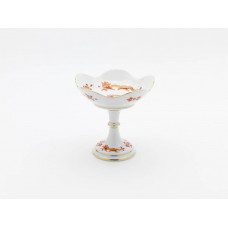 Schale auf Fu&szlig;, Reicher Drache, rot, goldschattiert, Goldrand, H 15 cm