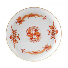 Wandschale, Reicher Drache, rot, goldschattiert, Goldrand,