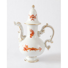 Kanne, Reicher Drache, rot, goldschattiert, Goldrand, 0,9 l