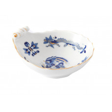 Salzgef&auml;&szlig;, Reicher Drache, kobaltblau, goldschattiert, Goldrand, L 12 cm