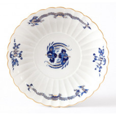 Beilageschale rund,gemuschelt, Reicher Drache, kobaltblau, goldschattiert, Goldrand, ø 21 cm