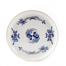 Wandschale, Reicher Drache, kobaltblau, goldschattiert, Goldrand,